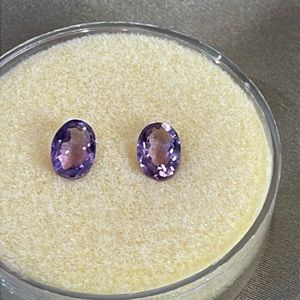 Vintage Natural Amethyst Loose Stones 8x6mm 2cttw